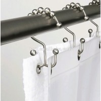 factory price rustproof metal hook stainless steel shower curtain rings hook for bathroom