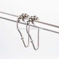 good quality customized stainless steel shower curtain glide hook metal curtain hanging hook with rollers