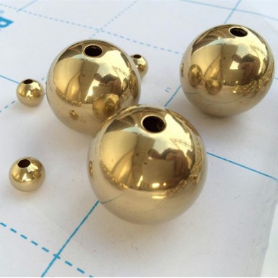 3mm 4mm 5mm 6mm 8mm Solid drilled raw brass ball with hole for jewelry making